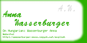 anna wasserburger business card